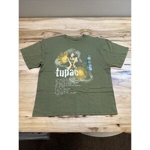 2Pac Official Store Sunflowers Green Short Sleeve T-Shirt Size Medium